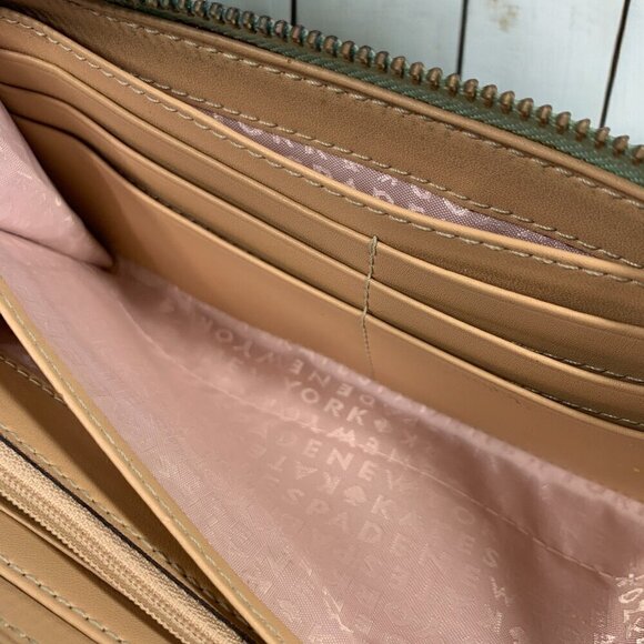 Kate Spade Wellesley Neda Wallet Large Zip Mint Mojito Green Leather WLRU-1153 - Picture 12 of 15